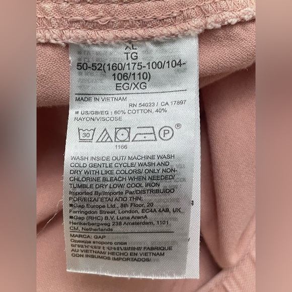 Gap Easy Cargo Crop Pant Pink Slipper Linen/Viscose Blend Size X-Large - Picture 10 of 13